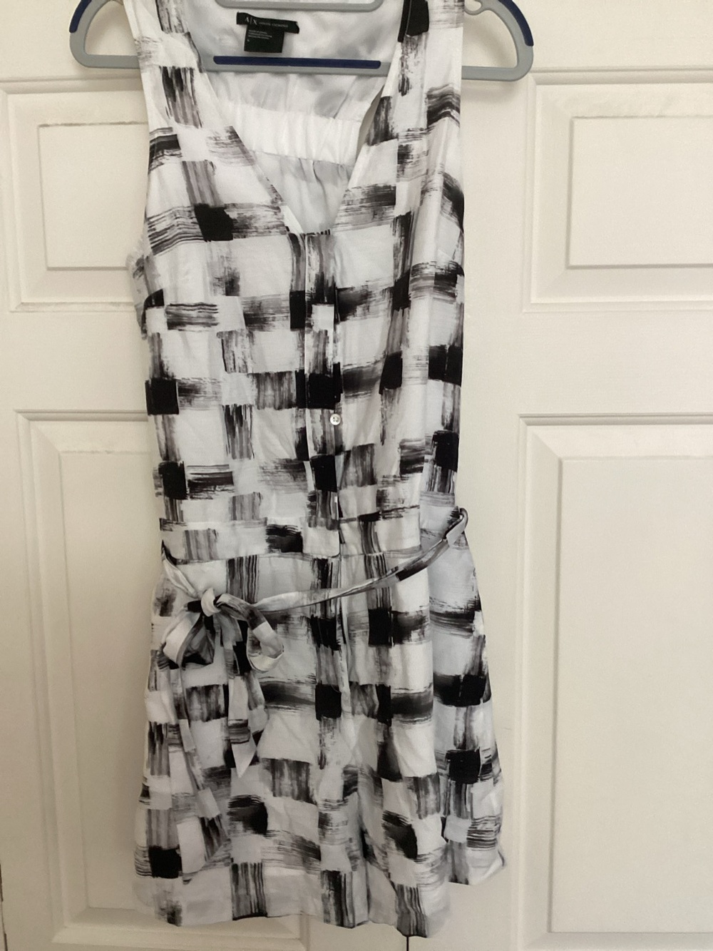 A/X Armani Exchange Abstract Print Tie Waist Romper Sz 6